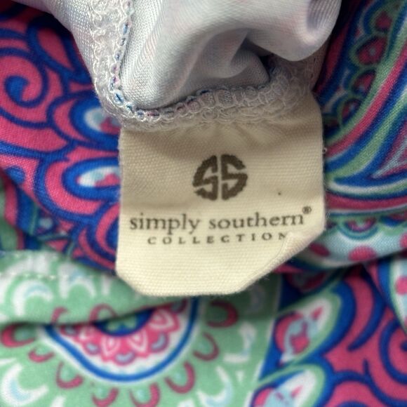Simply Southern Women's S/M Small Medium Paisley Groovy Bell Button Leggings - Picture 7 of 16